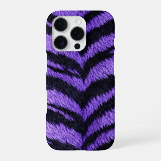 lila Tigerhautstruktur iPhone Hülle (Rückseite)