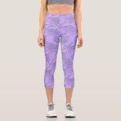 Lila Tigermuster Capri Leggings (Vorderseite)