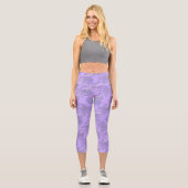 Lila Tigermuster Capri Leggings (Vorderseite)
