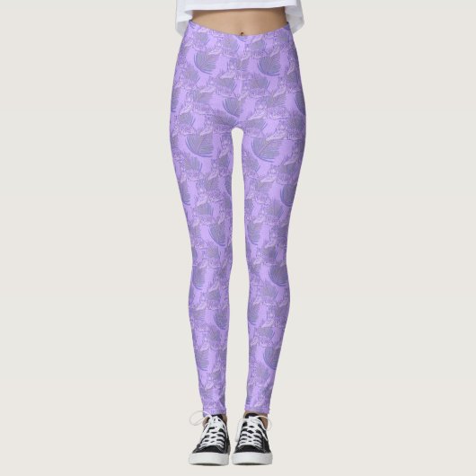 Lila Tigermuster Leggings (Vorderseite)