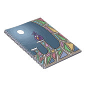 Lila Tiki Bird mit Vollmond-Notebook Notizblock (Rechte Seite)