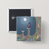 Lila Tiki Bird mit Vollmondknopf Button (Vorne & Hinten)