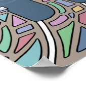 Lila Tiki Bird mit Vollmondplakat Poster (Ecke)