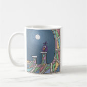 Lila Tiki Bird Vollmond Kaffee Tasse (Links)