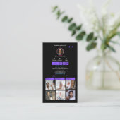 Lila TikTok-QR-Code für Social Media Visitenkarte (Stehend Vorderseite)