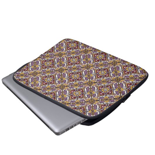 Lila Tile Laptopschutzhülle (Vorne Knopf)