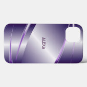 Lila Tint Edelstahl Metallschau-Monogramm Case-Mate iPhone Hülle (Rückseite (Horizontal))