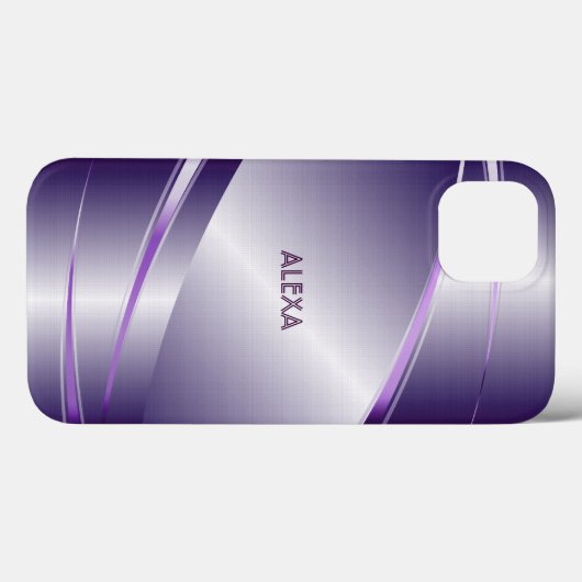 Lila Tint Edelstahl Metallschau-Monogramm Case-Mate iPhone Hülle (Rückseite (Horizontal))