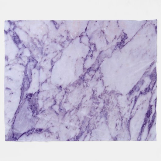 Lila Tint Marble Stone Muster Fleecedecke (Vorderseite (Horizontal))