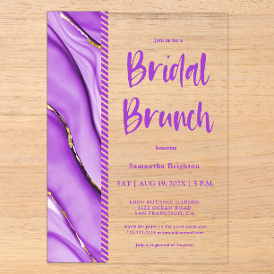 Lila Tinte Bridal Brunch Acryl-Einladung Acryleinladungen