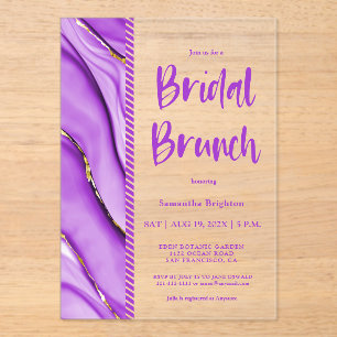 Lila-Tinte-Bridal-Brunch - Akryllische Einladung