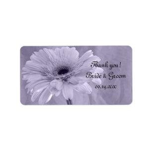 Lila Tinted Daisy Wedding Vielen Dank für Ihr Inte Adressaufkleber