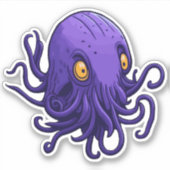 Lila Tintenfisch Aufkleber (Vorderseite)
