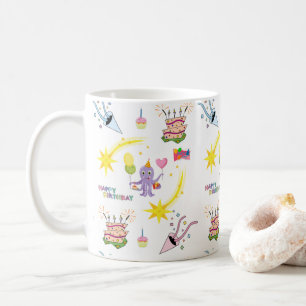Lila Tintenfisch-Cupcake-Frohe-Verwandtag-Tasse Kaffeetasse