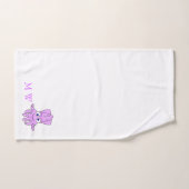 Lila Tintenfisch-Design mit Monogramm Badhandtuch Set (Handtuch)