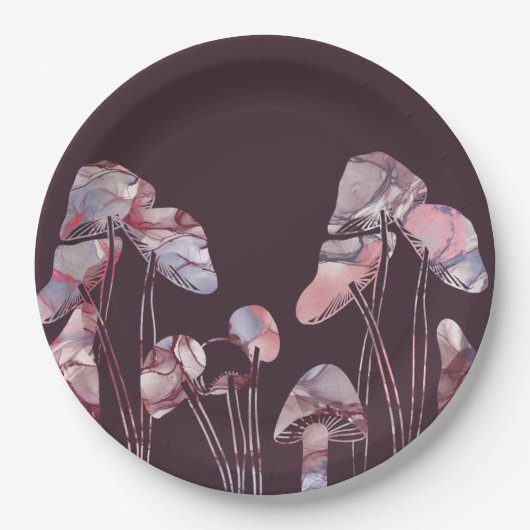 Lila Tintenpatronen Pappteller (Vorderseite)