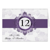 lila Tischkarte für Monogramm (Vorderseite (Horizontal))