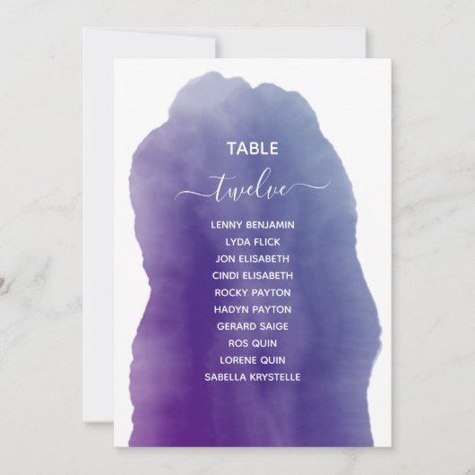 Lila Tischnummer (Vorderseite)