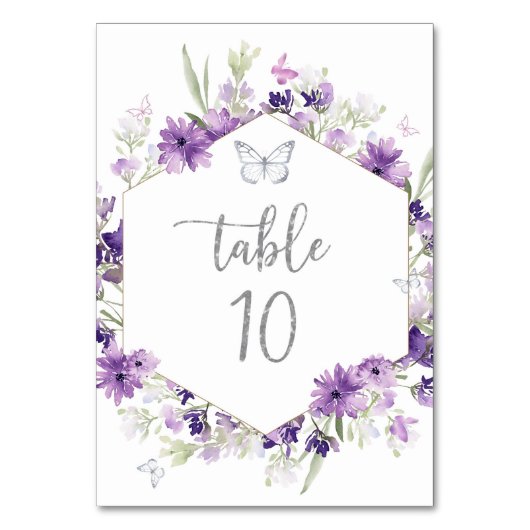 Lila Tischnummer (Rückseite)