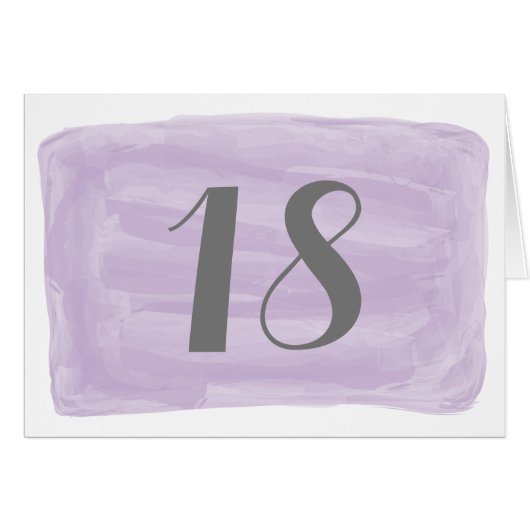 Lila Tischnummer (Vorderseite (Horizontal))