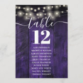 Lila Tischnummer aus Holz (Rückseite)