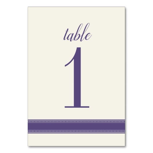 Lila Tischnummer, Caroline Wedding Table Sign Tischnummer (Vorderseite)
