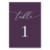 Lila Tischnummer für Minimalistische Hochzeiten (Rückseite)