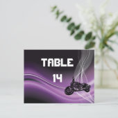 Lila Tischnummer für Straßenfahrer (Stehend Vorderseite)
