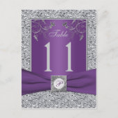 Lila Tischnummer und IMITATE Silberfolie (Vorderseite)