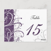 lila Tischnummern Postkarten (Rückseite)