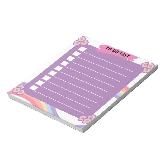 Lila To do list Notepad Notizblock (Rotiert)