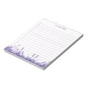 Lila To-Do-Liste Boho Chic Minimalist Floral Notizblock (Rotiert)