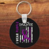 Lila Tochter Bauchspeicheldrüsenkrebs Bewusstsein Schlüsselanhänger (Vorderseite)