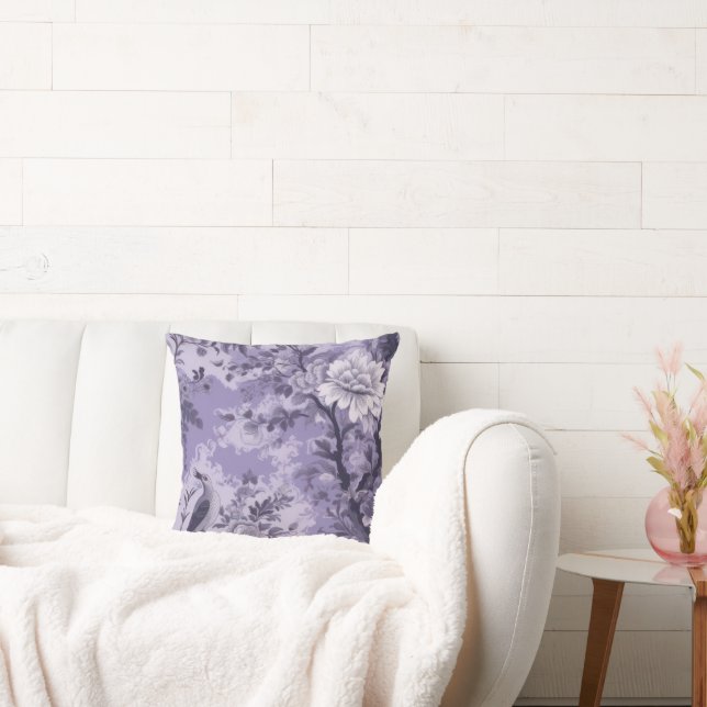 Lila Toile de Fleur Kissen (Liege)