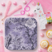 Lila Toile de Fleur Pappteller (Party)