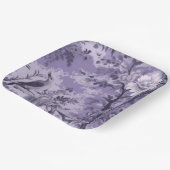 Lila Toile de Fleur Pappteller (Gewinkelt)