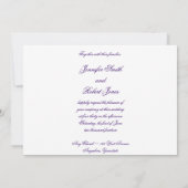 Lila Tone auf Tone Hearts Hochzeitsempfang Einladung (Rückseite)