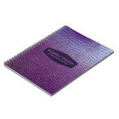 Lila Tone-Schlange Imitate Lederschau Notizblock (Linke Seite)