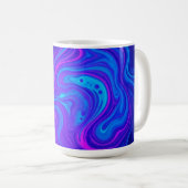 Lila Tone Wavy Psychedelic Design Kaffeetasse (VorderseiteRechts)
