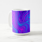 Lila Tone Wavy Psychedelic Design Kaffeetasse (Vorderseite Links)