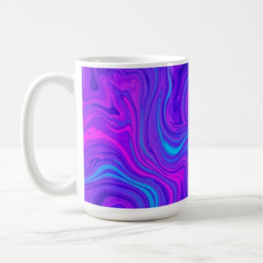 Lila Tone Wavy Psychedelic Design Kaffeetasse (Links)