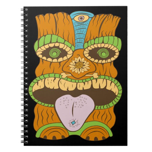 Lila Tongue Tiki Statue in Psychedelic Mood, Notizblock (Vorderseite)