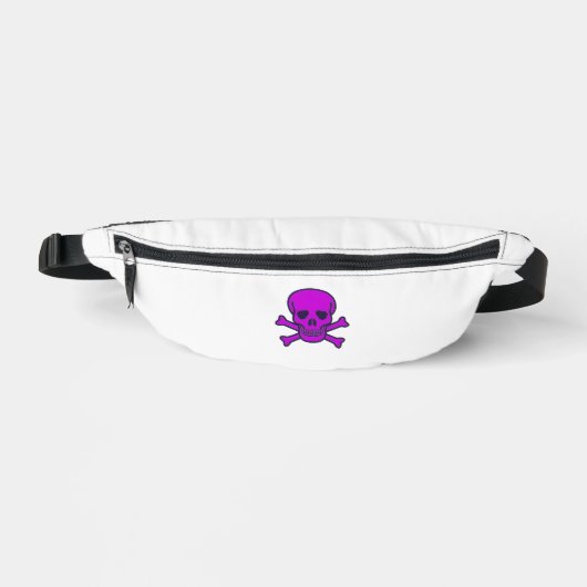 Lila Totenkopf Bauchtasche weiß (Vorderseite)