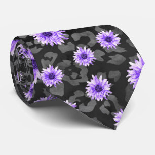 Lila Totenköpfe und Sonnenblumen-Serie Design 11 Krawatte