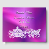 Lila Trainer für Pferde Quinceñera Gästebuch (Vorderseite)