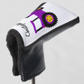 Lila Traktor Design Golf Headcover (3/4 Vorderseite)
