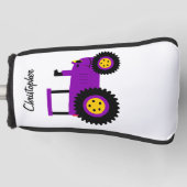 Lila Traktor Design Golf Headcover (Vorderseite)