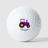 Lila Traktor Design Personalisiert Golfball (Vorderseite)