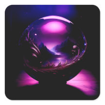 Lila, transparenter Globe mit Berglandschaft