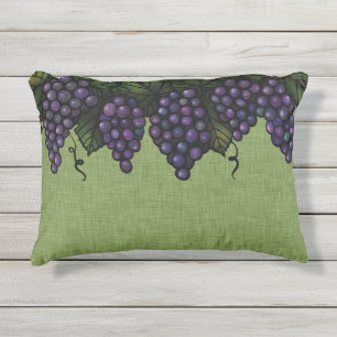 Lila Trauben, Akzent im Freien Kissen 16 Zoll x 12 Für Draußen